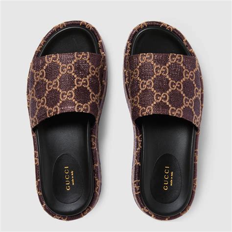 gucci flat slides|Gucci slides women's.